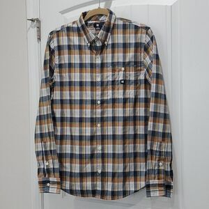 DC Shoes Men's Plaid, Long Sleeve Button-Up Shirt, Size Small